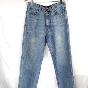 Nautica Jeans Co Distressed Grunge Muddy Jeans Men's 31x32 USA Medium Wash Blue